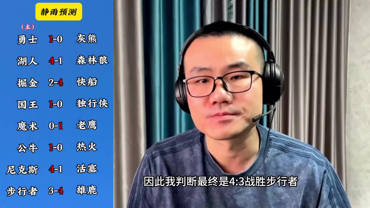 你同意嗎？靜雨對(duì)東西部季后賽球隊(duì)的預(yù)測(cè)：勇贏(yíng)熊 湖船尼鹿晉級(jí)